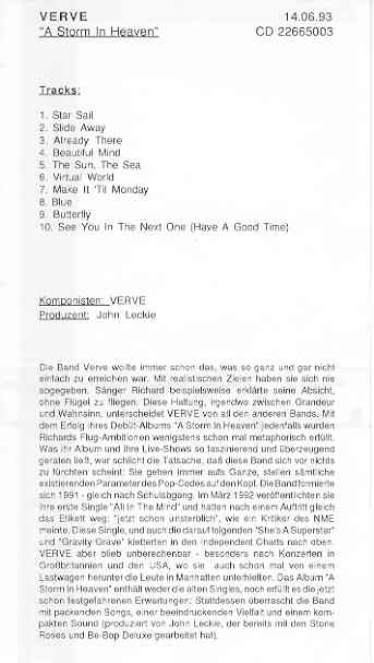 Verve - A Storm In Heaven Album