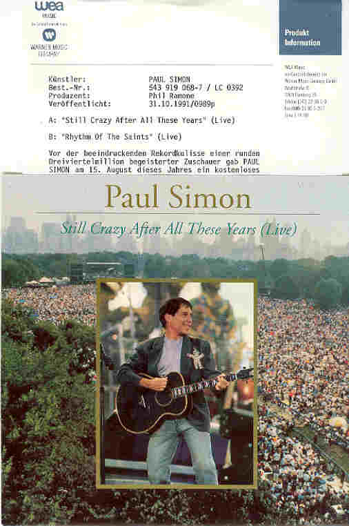 Paul Simon - Still Crazy After All These Years(live)