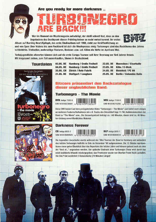 Click for more Turbonegro Are Back listings
