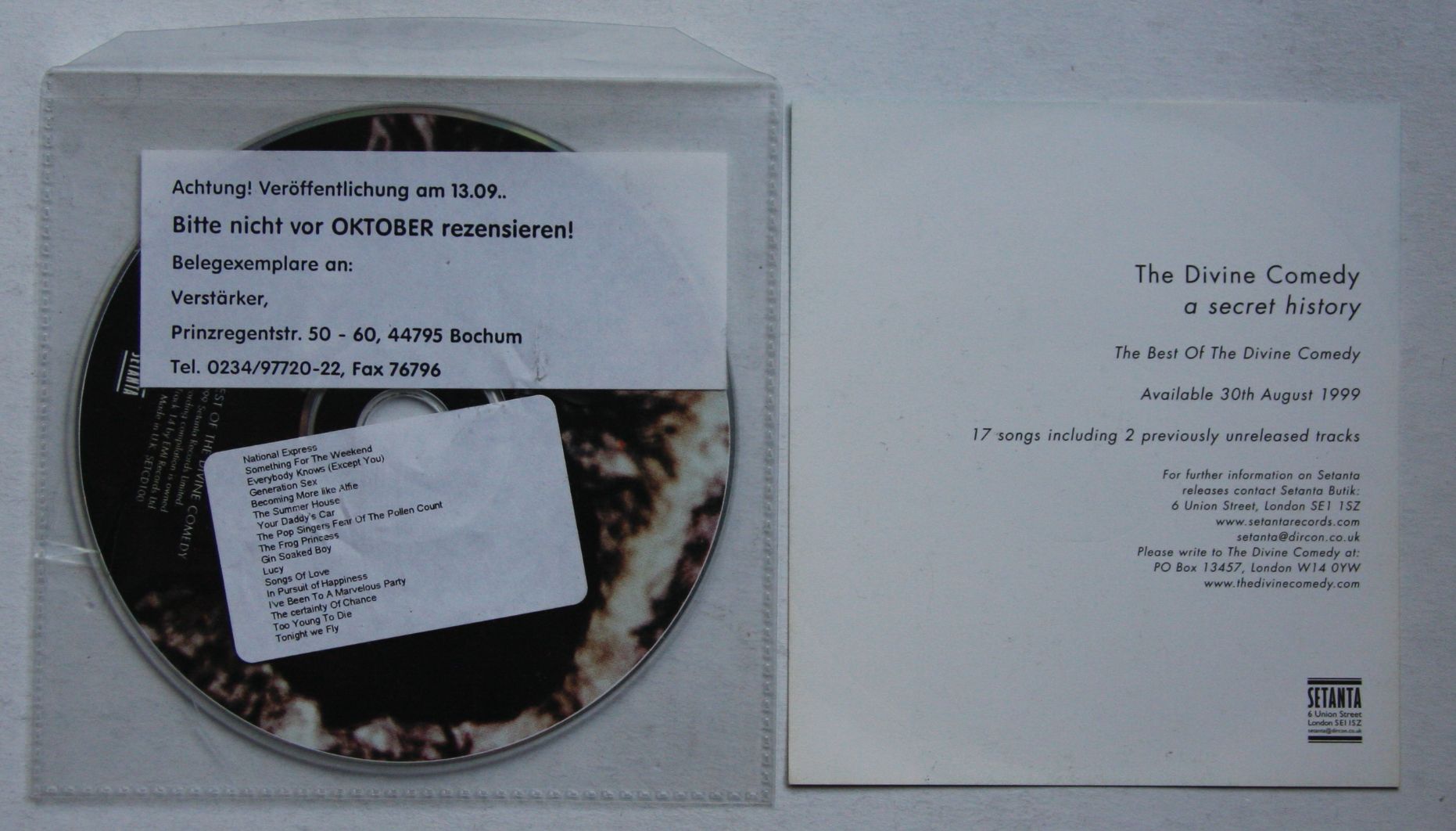 Divine Comedy A Secret History Records, Vinyl and CDs Hard to Find