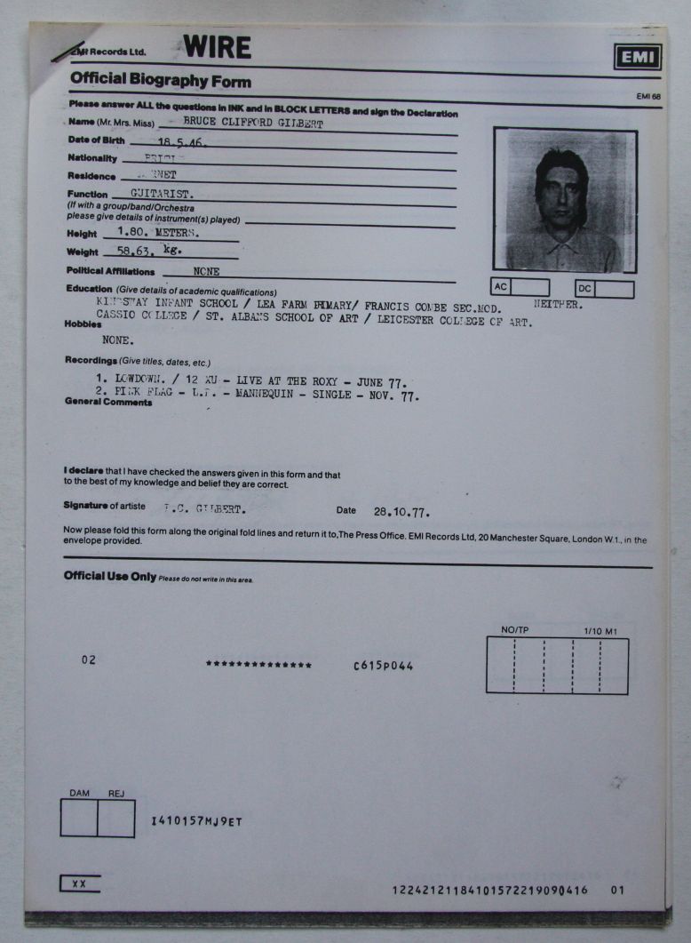 Uk Emi Biography Form