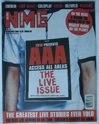 Coldplay - Uk Nme Magazine 28.10.2000