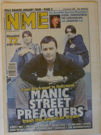 Manic Street Preachers - Uk Nme Magazine 12.10.1996