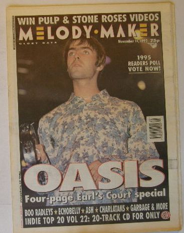 Oasis - Uk Melody Maker Magazine 11.11.1995