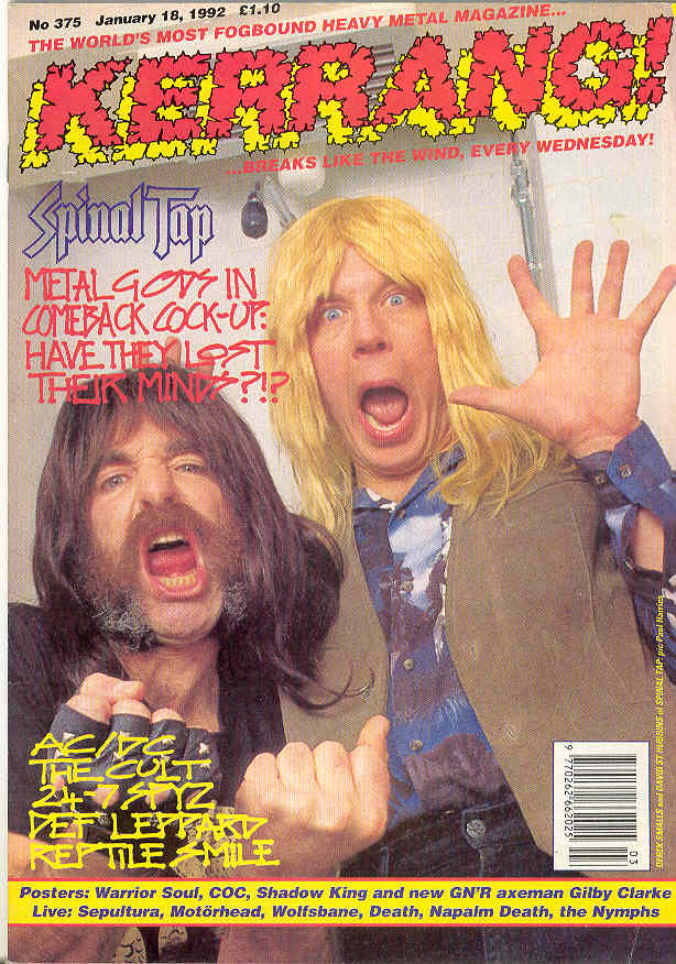 Spinal Tap - Kerrang Magazine No.375 1/1992
