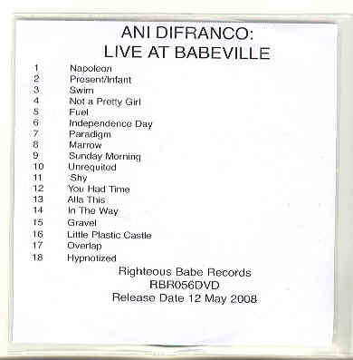 Ani Difranco - Live At Babeville