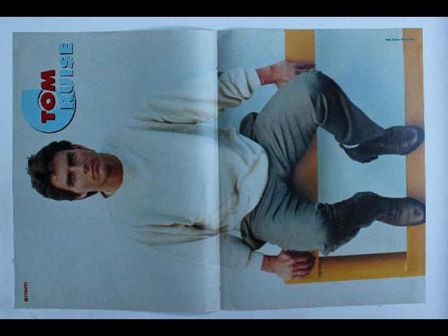 Tom Cruise Bravo Poster - Vintage German Magazine Poster 28x42cm White Pullover