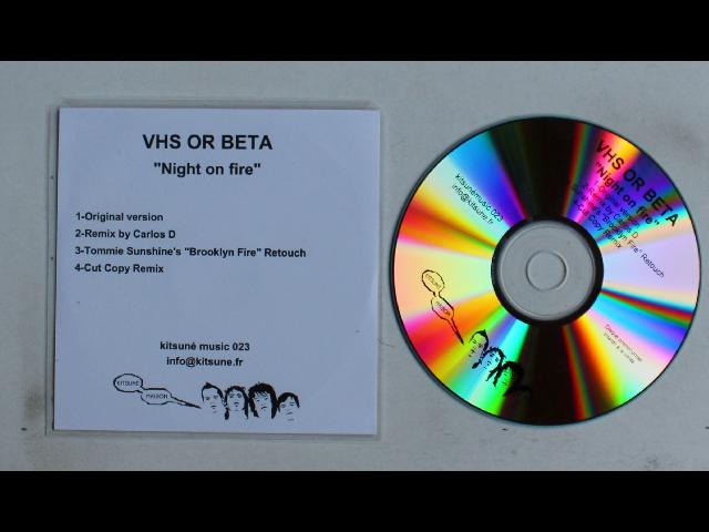 VHS Or Beta Night On Fire UK ADV CDR Single 2005 4 Versions