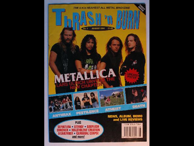 UK Thrash'N Burn Magazine No.1 August 1991 UK Magazine 1991 Metallica Carcass