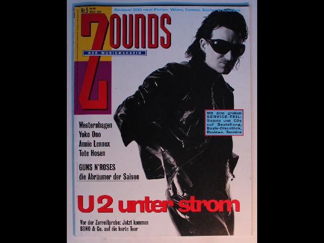 Ger Zounds Magazine Nr.5 Mai 1992 U2 Westernhagen Guns N'Roses Die Toten Hosen