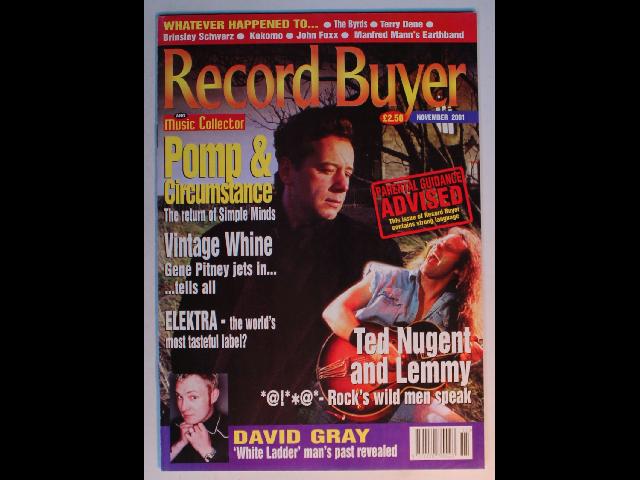 UK Record Buyer Magazine Nov 2001 UK Magazine 2001 Simple Minds Ted Nugent Lemmy